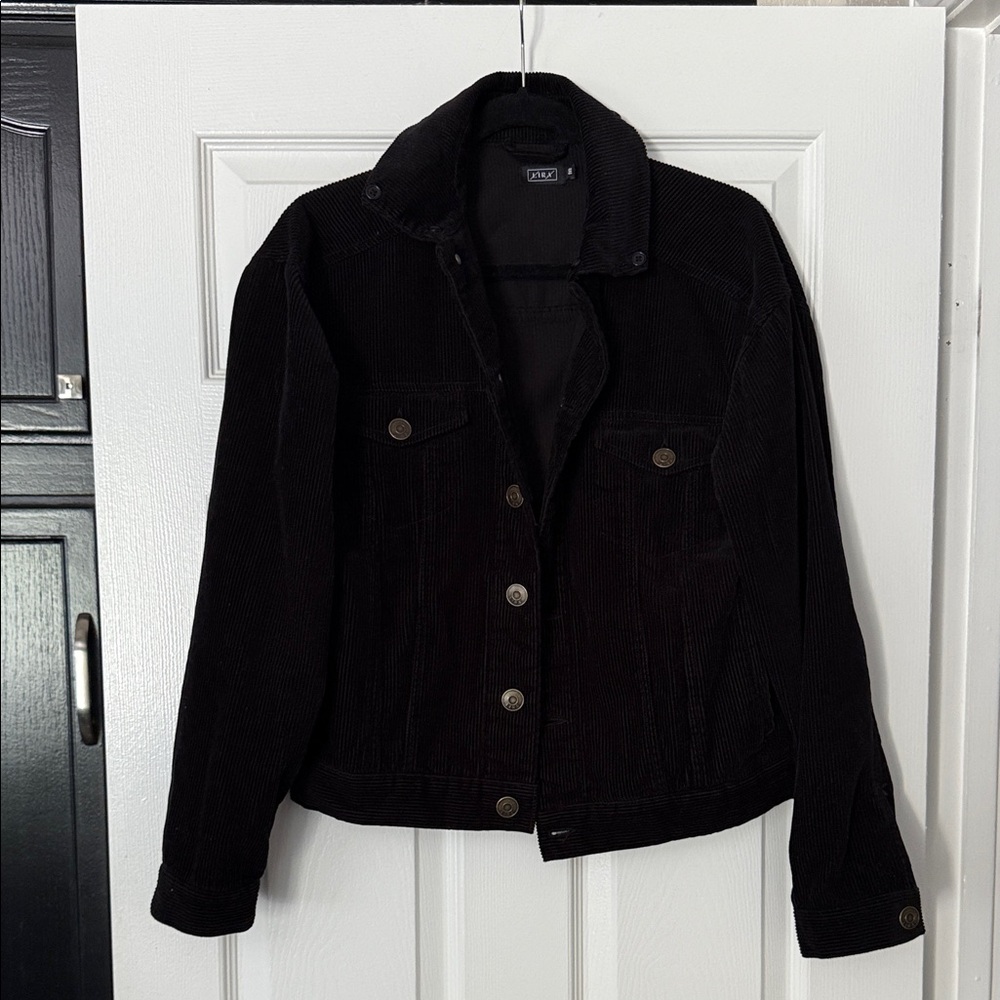 Lira Black Corduroy Jean Jacket size M